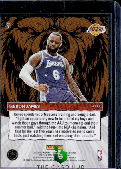 2022-23 Donruss #3 LeBron James Unleashed Purple Press Proof