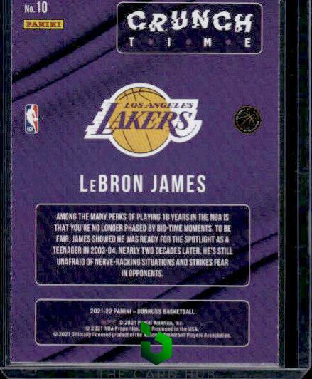 2021-22 Donruss #10 LeBron James Crunch Time Press Proof