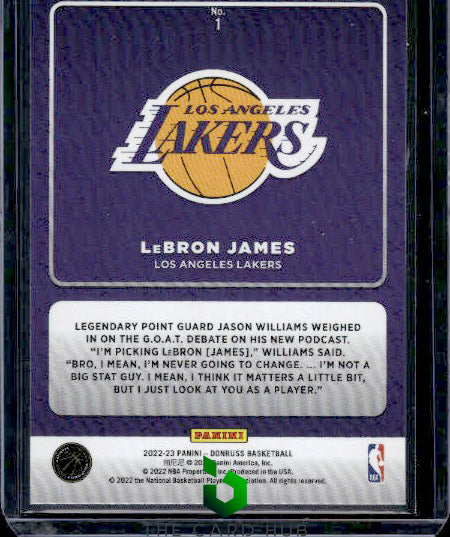 2022-23 Donruss #1 LeBron James Production Line Diamond