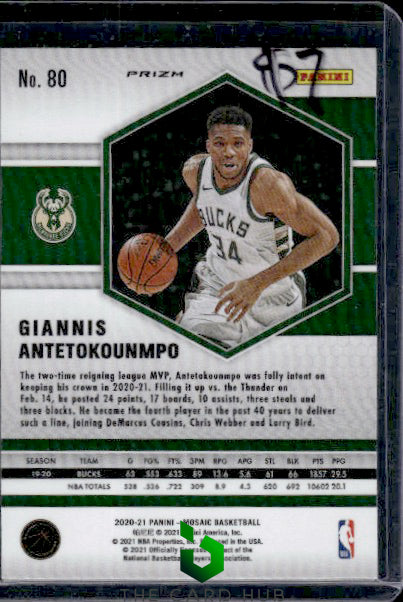 2020-21 Panini Mosaic #80 Giannis Antetokounmpo Mosaic