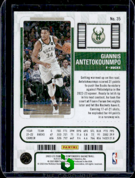 2022-23 Panini Contenders #35 Giannis Antetokounmpo