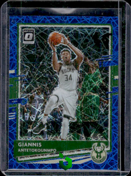 2020-21 Donruss Optic #29 Giannis Antetokounmpo Blue Velocity