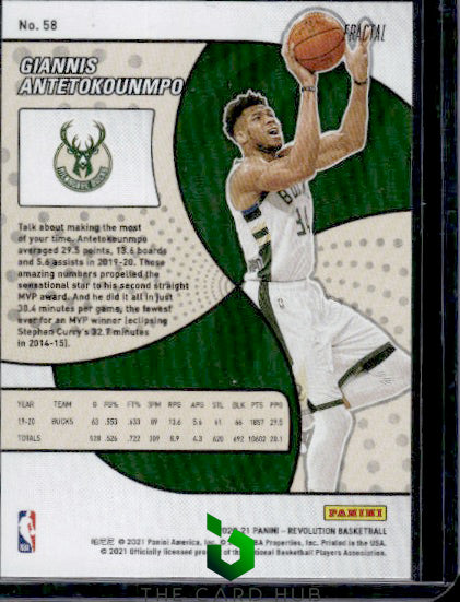 2020-21 Panini Revolution #58 Giannis Antetokounmpo Fractal