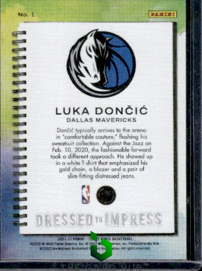 2021-22 Panini Court Kings #1 Luka Doncic Dressed to Impress