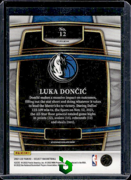 2021-22 Panini Select #12 Luka Doncic Silver Prizms