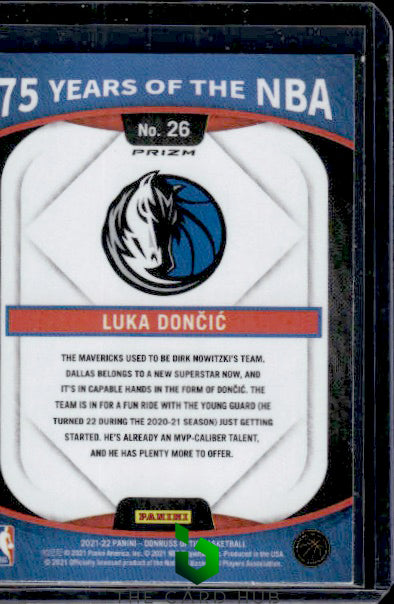 2021-22 Panini Prizm #26 Luka Doncic 75 Years of the NBA (Donruss Optic)