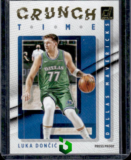 2021-22 Donruss #5 Luka Doncic Crunch Time Press Proof