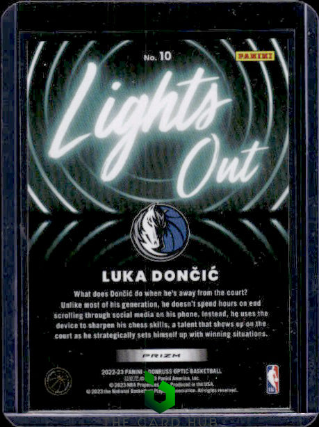 2022-23 Donruss Optic #10 Luka Doncic Lights Out Holo