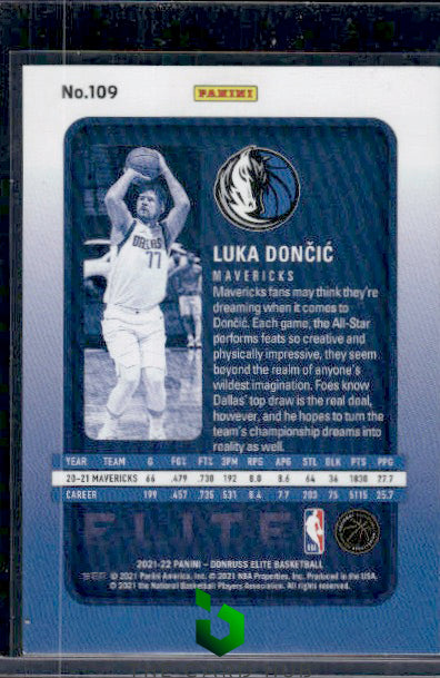 2021-22 Donruss Elite #109 Luka Doncic Purple #/49