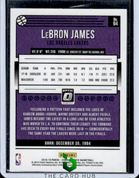 2018-19 Donruss Optic #94 LeBron James