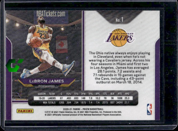 2020-21 Panini Prizm #1 LeBron James