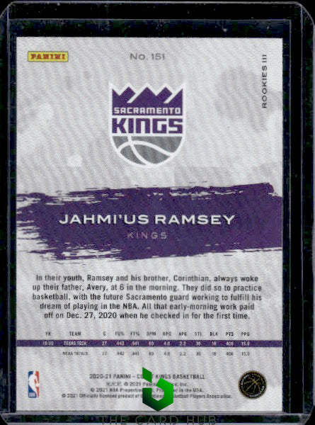 2020-21 Panini Court Kings #151 Jahmi'us Ramsey Level 3 RC