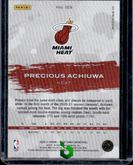 2020-21 Panini Court Kings #159 Precious Achiuwa Level 3 RC