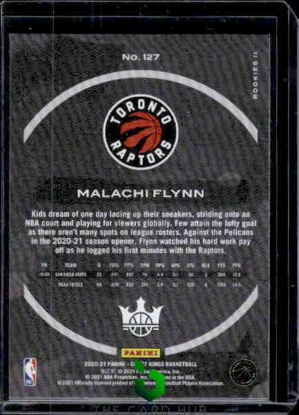 2020-21 Panini Court Kings #127 Malachi Flynn Level 2 RC