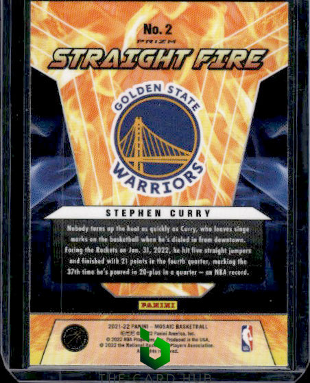 2021-22 Panini Mosaic #2 Stephen Curry Straight Fire