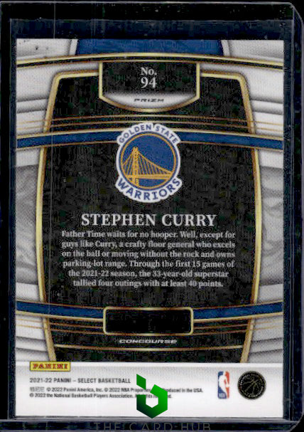 2021-22 Panini Select #94 Stephen Curry Tri-Color Prizms