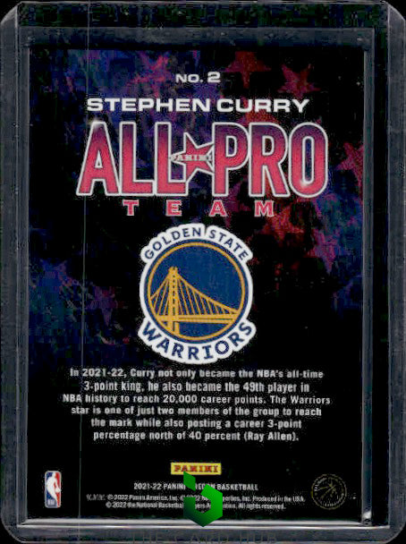 2021-22 Panini Recon #2 Stephen Curry Panini All-Pro Team