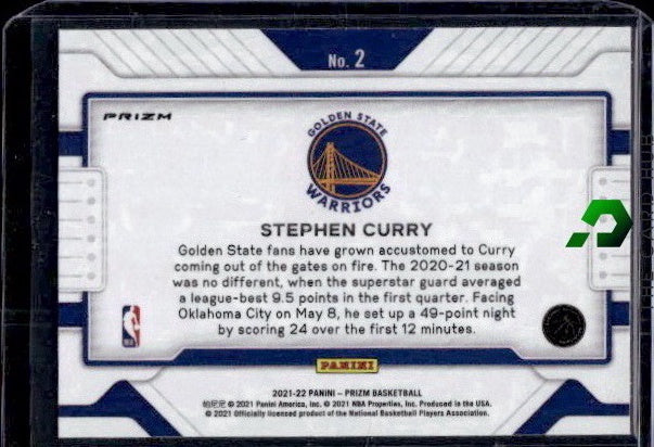 2021-22 Panini Prizm #2 Stephen Curry Widescreen Prizms Silver