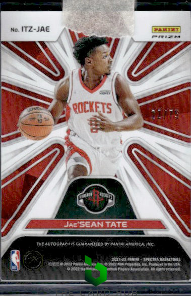 2021-22 Panini Spectra #ITZ-JAE Jae'Sean Tate In The Zone Autographs #/75