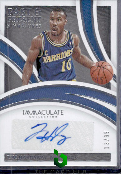 2021-22 Panini Immaculate #IPP-THS Tim Hardaway Past and Present Signatures #/99