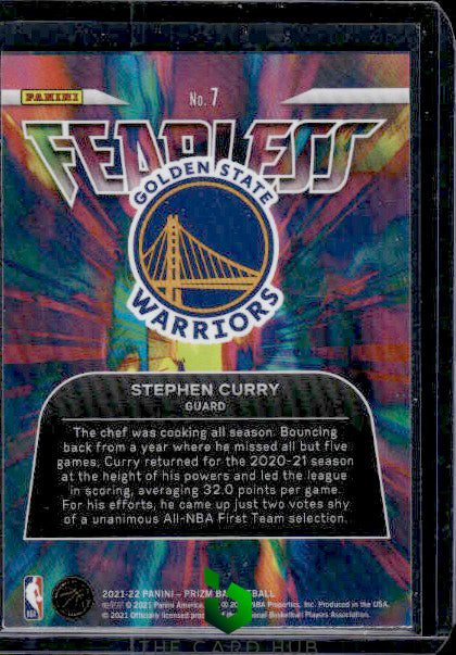 2021-22 Panini Prizm #7 Stephen Curry Fearless