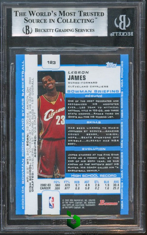 2003-04 Bowman #123 LeBron James BGS 9 RC