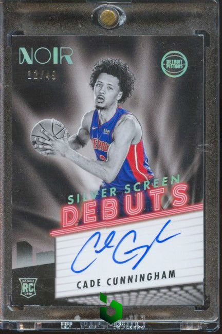 2021-22 Panini Noir #SIL-CCA Cade Cunningham Silver Screen Debut Sig #/49 RC