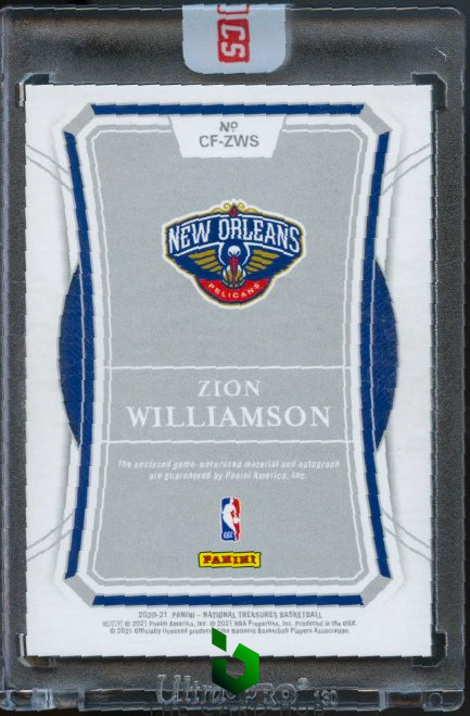 2020-21 Panini National Treasures #CF-ZWS Zion Williamson Clutch Factor Sig #/25