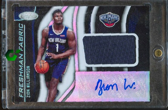 2019-20 Panini Certified #FF-ZW Zion Williamson Freshman Fabric Signatures RC