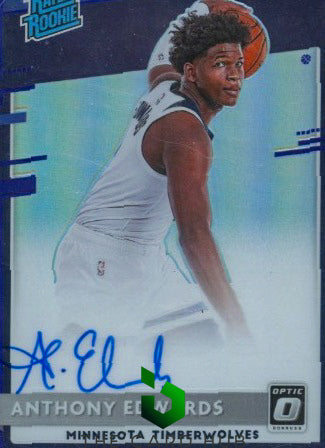 2020-21 Donruss Optic #151 Anthony Edwards Rated Rookies Signatures Purple RC