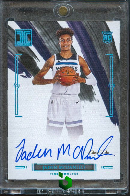 2020-21 Panini Impeccable #RA-JAD Jaden McDaniels Rookie Auto Platinum #/1 RC