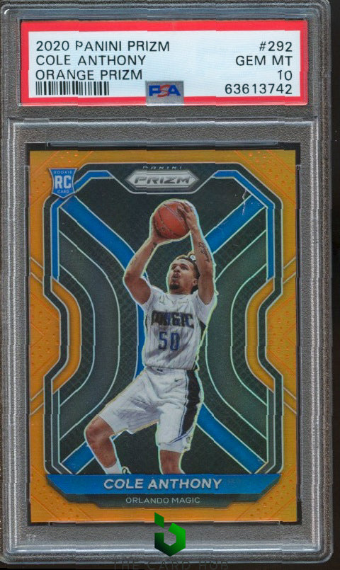 2020-21 Panini Prizm #292 Cole Anthony Orange Prizms PSA 10 #/49 RC