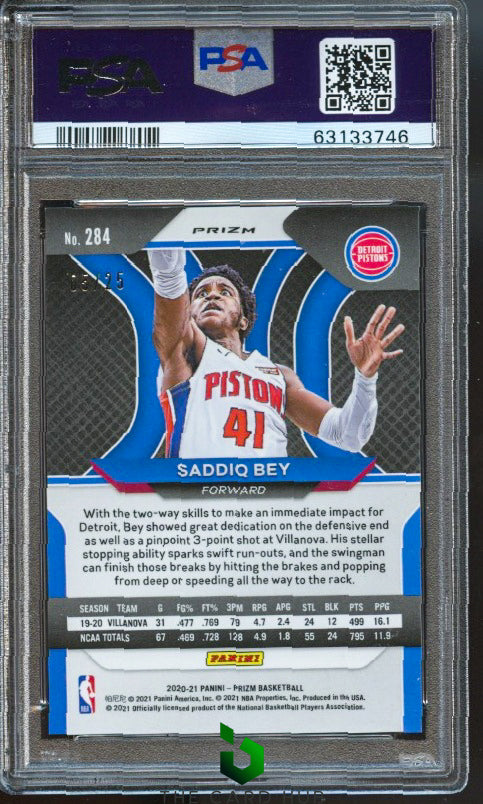 2020-21 Panini Prizm #284 Saddiq Bey Mojo Prizms PSA 10 #/25 RC