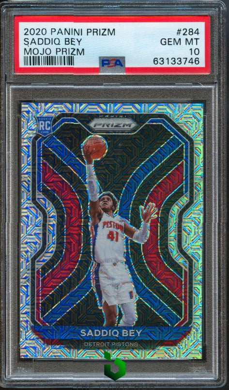 2020-21 Panini Prizm #284 Saddiq Bey Mojo Prizms PSA 10 #/25 RC