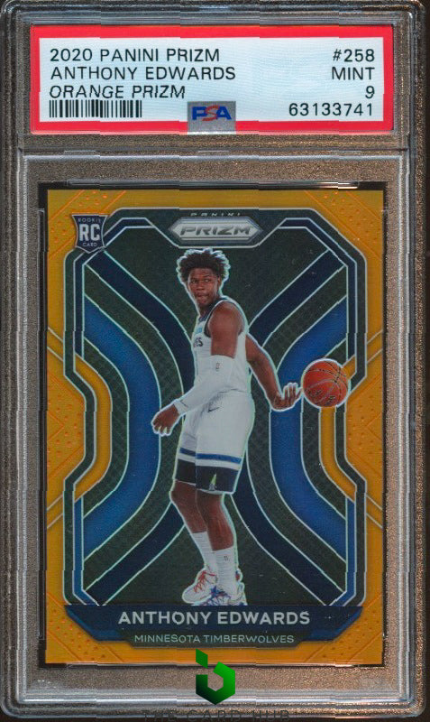 2020-21 Panini Prizm #258 Anthony Edwards Orange Prizms PSA 9 #/49 RC