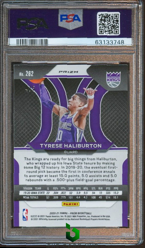 2020-21 Panini Prizm #262 Tyrese Haliburton Black Gold Prizms PSA 9 #/5 RC