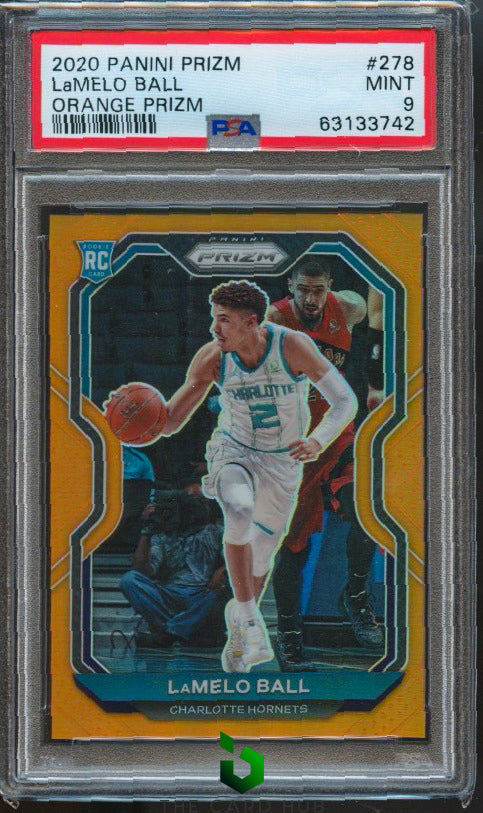 2020-21 Panini Prizm #278 LaMelo Ball Orange Prizms PSA 9 #/49 RC