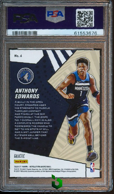 2020-21 Panini Revolution #6 Anthony Edwards Rookie Revo Galactic PSA 10 RC