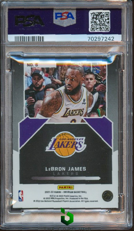 2021-22 Panini Obsidian #6 LeBron James Magnitude White Mojo PSA 8 #/1