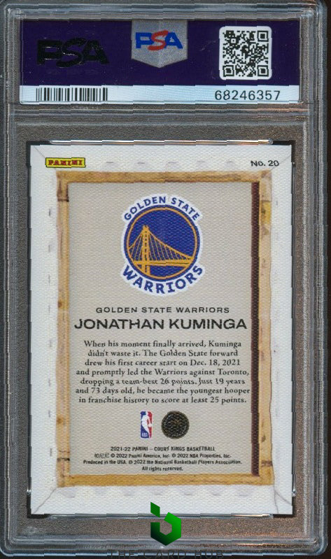 2021-22 Panini Court Kings #20 Jonathan Kuminga Blank Slate PSA 10 RC