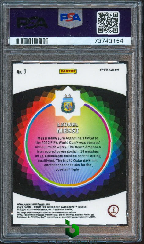 2022 Panini Prizm World Cup #1 Lionel Messi Color Wheel PSA 9