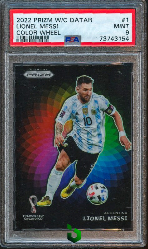 2022 Panini Prizm World Cup #1 Lionel Messi Color Wheel PSA 9