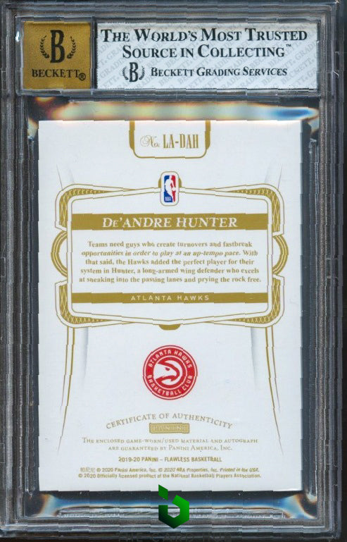 2019-20 Panini Flawless #LM-DAH De'Andre Hunter Logoman BGS 8 #/1 RC