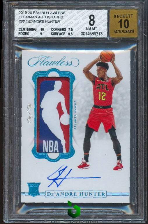 2019-20 Panini Flawless #LM-DAH De'Andre Hunter Logoman BGS 8 #/1 RC