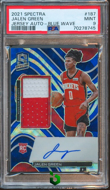 2021-22 Panini Spectra #187 Jalen Green Blue Wave FOTL PSA 9 #/30 RC