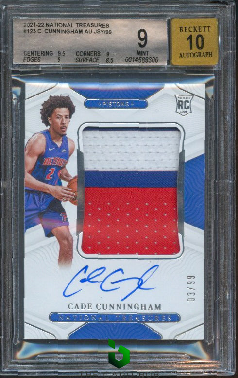 2021-22 Panini National Treasures #123 Cade Cunningham BGS 9 #/99 RC