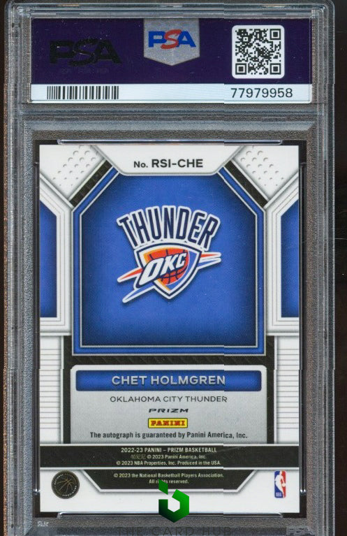 2022-23 Panini Prizm #RSI-CHE Chet Holmgren Rookie Signatures Choice PSA 9 RC