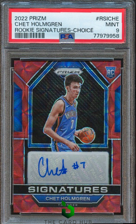 2022-23 Panini Prizm #RSI-CHE Chet Holmgren Rookie Signatures Choice PSA 9 RC