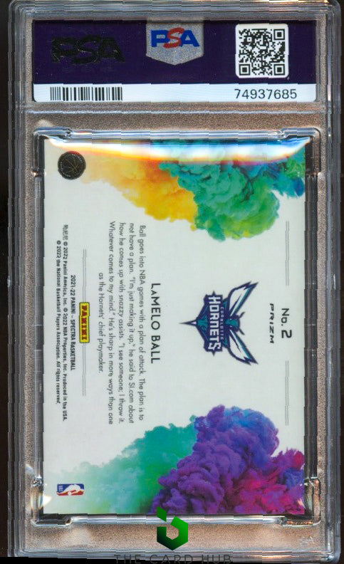 2021-22 Panini Spectra #2 LaMelo Ball Color Blast PSA 10