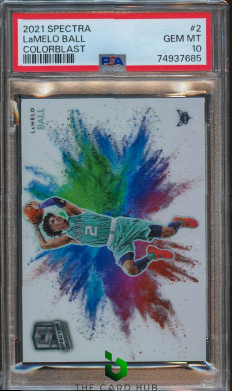 2021-22 Panini Spectra #2 LaMelo Ball Color Blast PSA 10